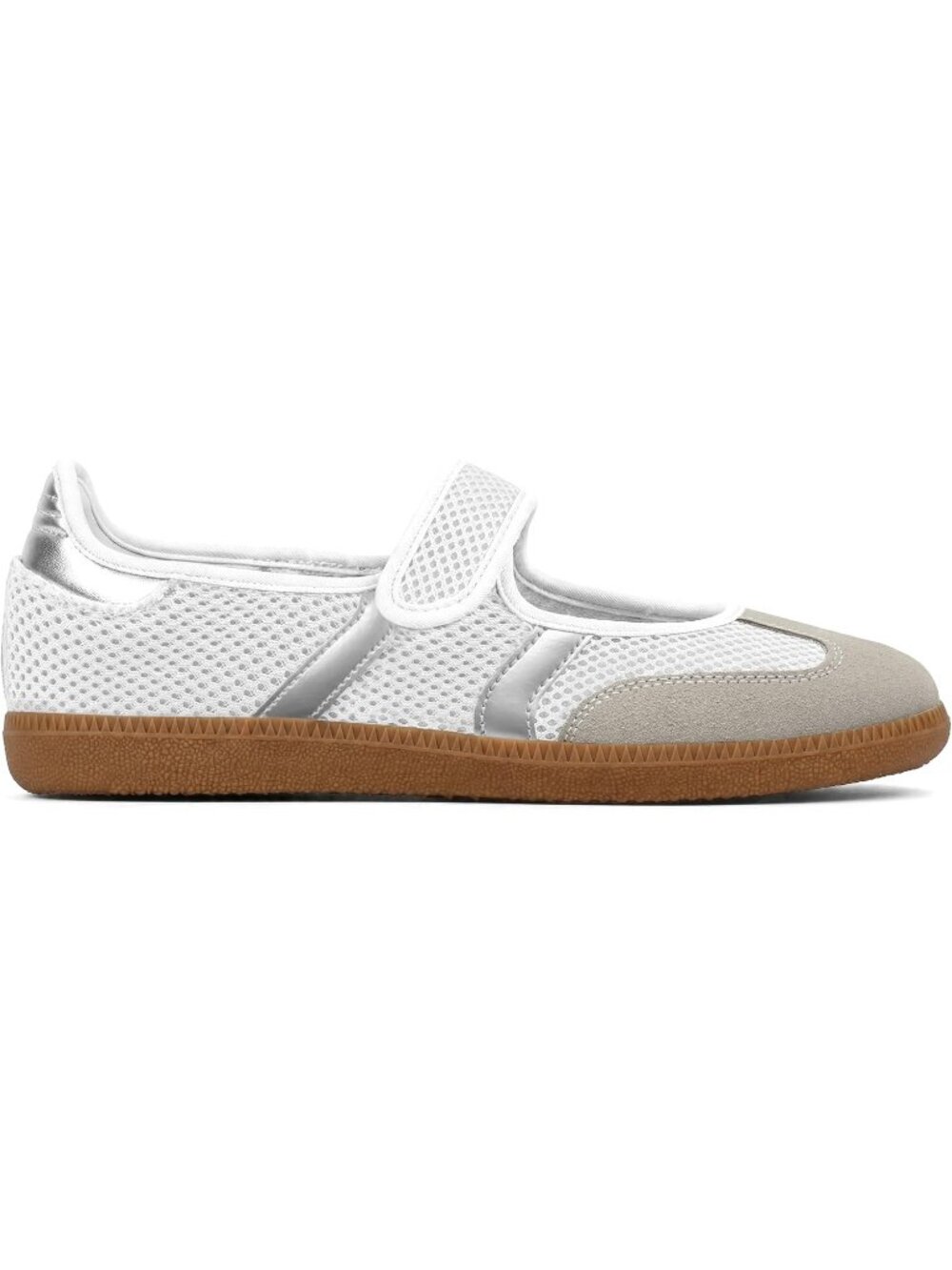Womens White Mesh Slip On Ballet Flats Walking Retro Vintage Fashion Sneakers